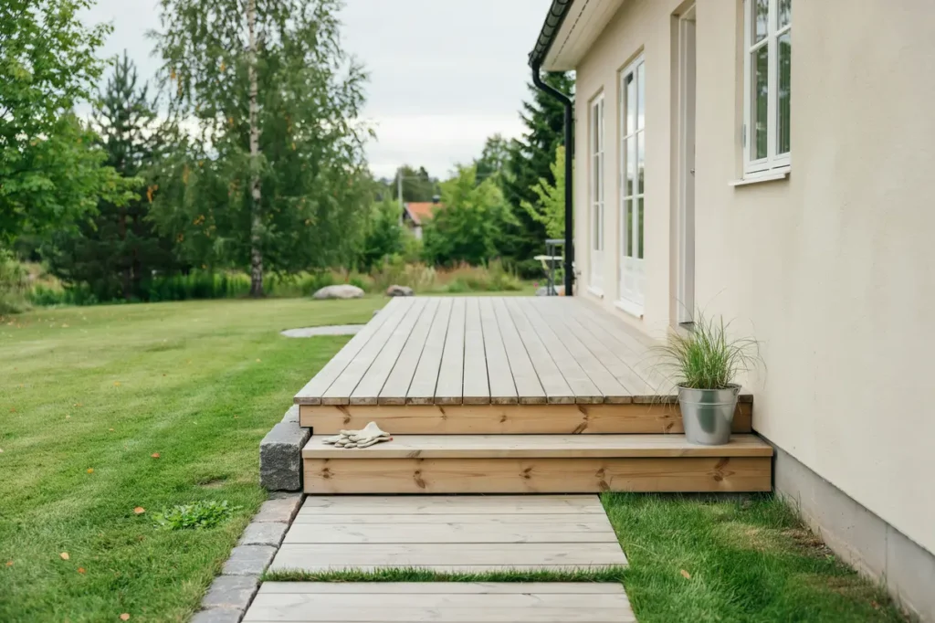 nybyggnation av terrass och tralld ck i j rnbrott fr lunda